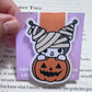 Kawaii Rabbit Wearing Black Pumpkin Magnetic Bookmark