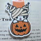 Kawaii Rabbit Wearing Black Pumpkin Magnetic Bookmark