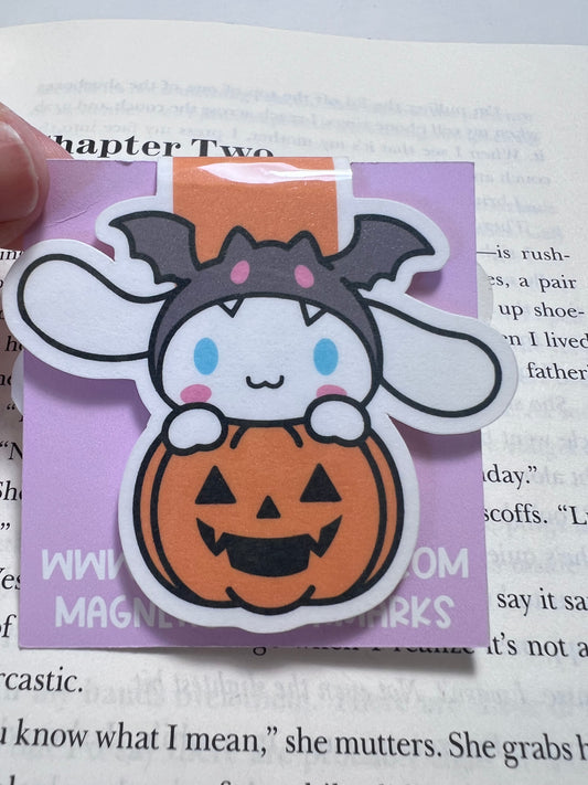 Kawaii Dog Pumpkin Magnetic Bookmark