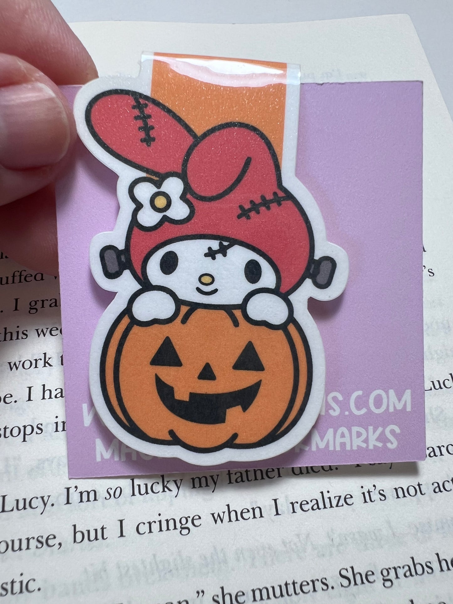 Kawaii Rabbit Pumpkin Magnetic Bookmark