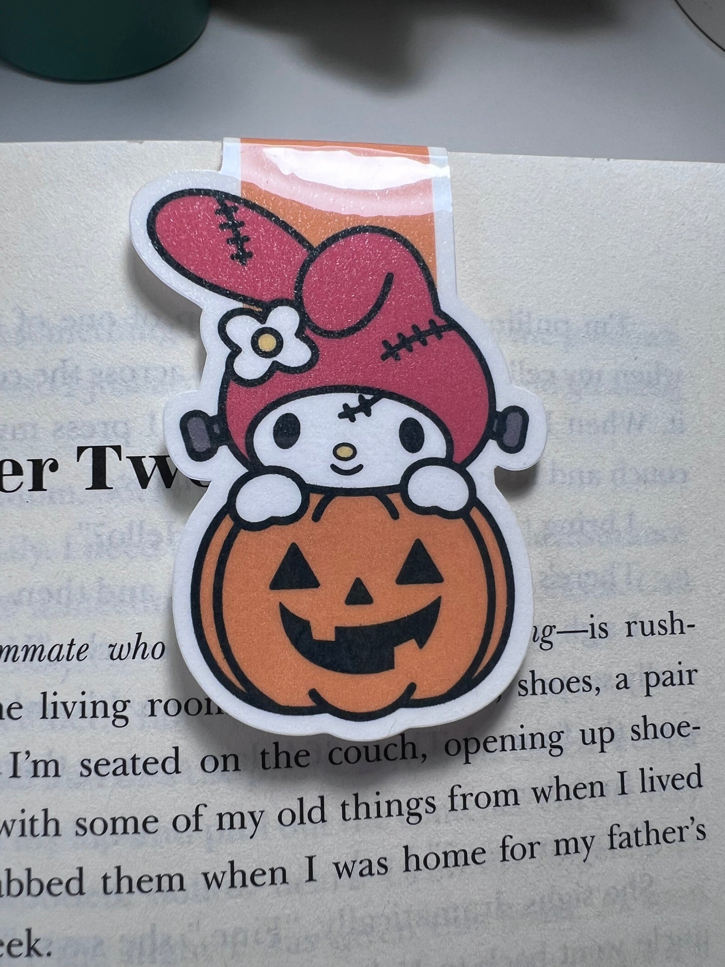 Kawaii Rabbit Pumpkin Magnetic Bookmark