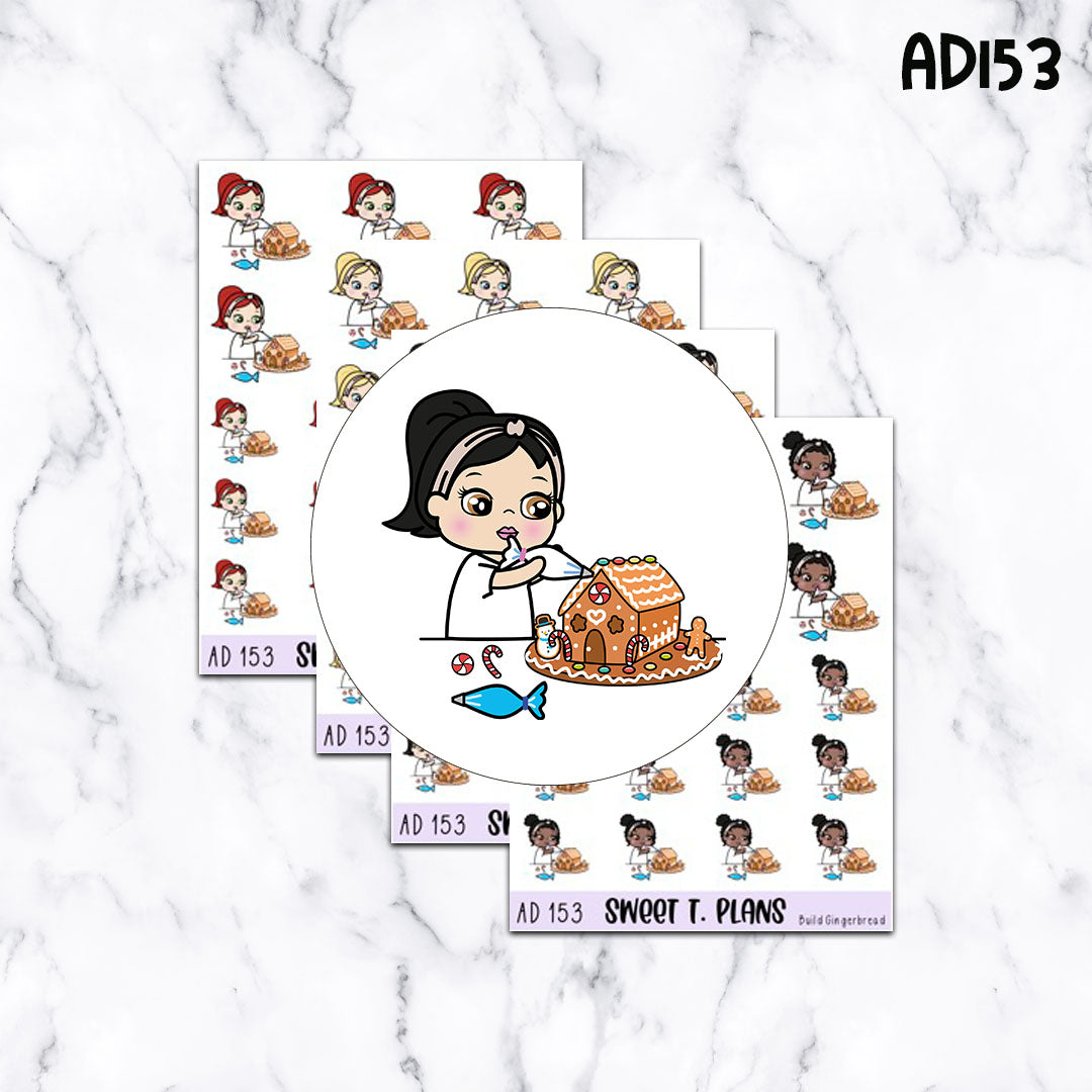 Aleyna Build Gingerbread HouseChristmas Planner Sticker Sheet (AD153)