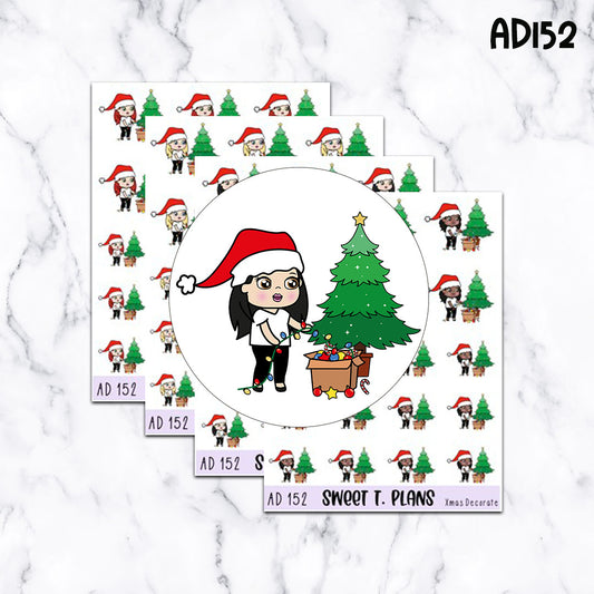 Aleyna Decorate Christmas Tree Christmas Planner Sticker Sheet (AD153)