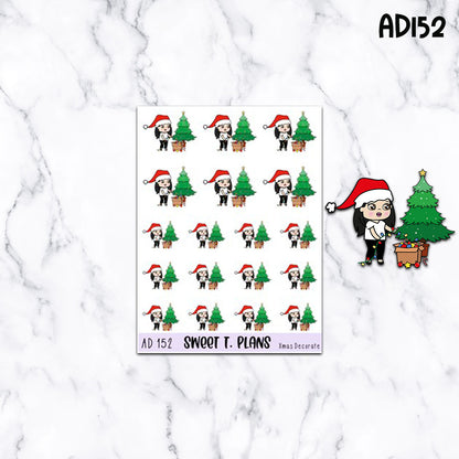 Aleyna Decorate Christmas Tree Christmas Planner Sticker Sheet (AD153)