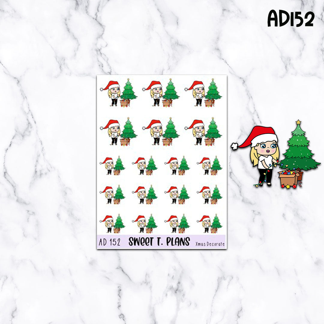 Aleyna Decorate Christmas Tree Christmas Planner Sticker Sheet (AD153)
