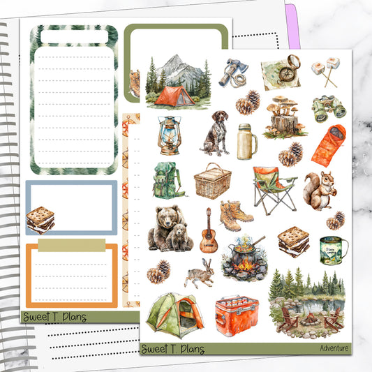 Forest Adventure Camping Deco Sticker Kit
