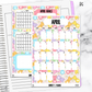 April Monthly Peeps Jumbo Sticker A5w A5 B6 Hobonichi Cousin