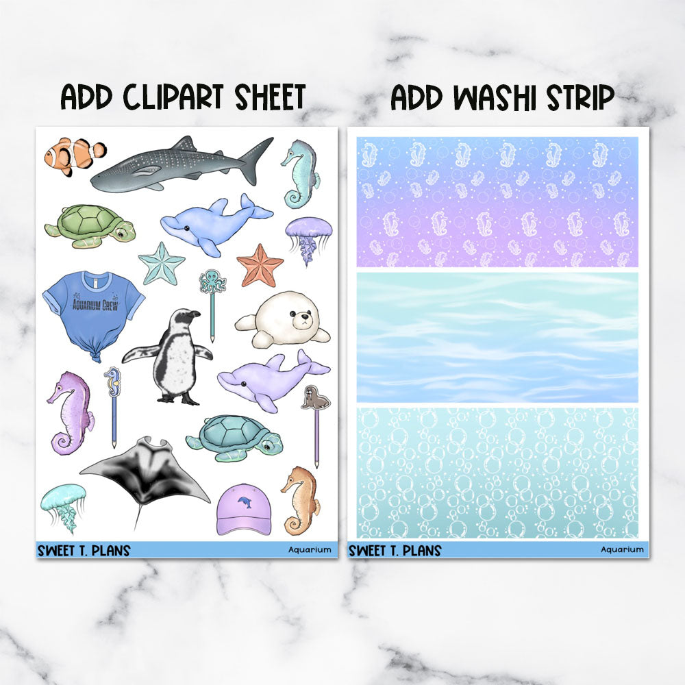 Aquarium Vertical Mini/ B6 Print Pression Weekly Sticker Kit