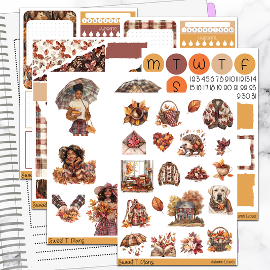 Autumn Leaves Fall Bundle or Single Sheets Weekly Ultimate Journaling Kit