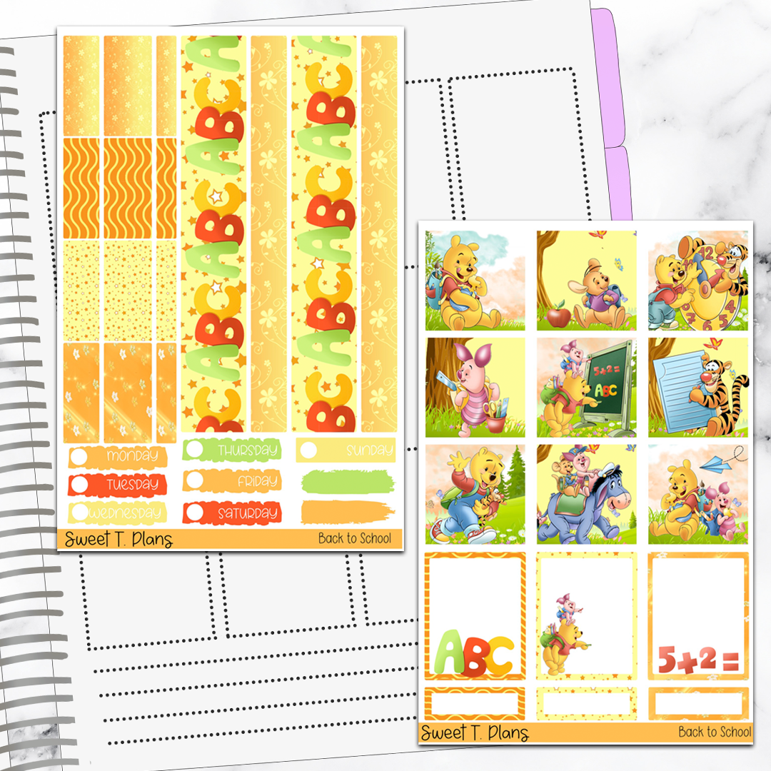 Back to School Hobonichi Cousin Weekly Sticker Kit