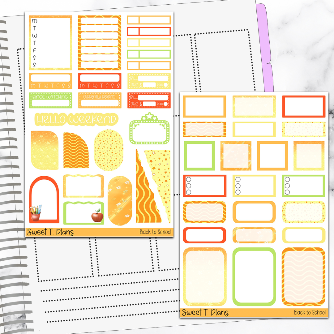 Back to School Hobonichi Cousin Weekly Sticker Kit