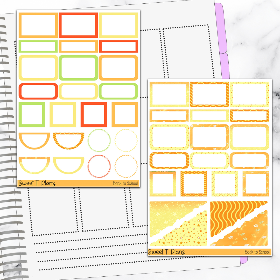 Back to School Sticker Kit Universal Vertical Planners