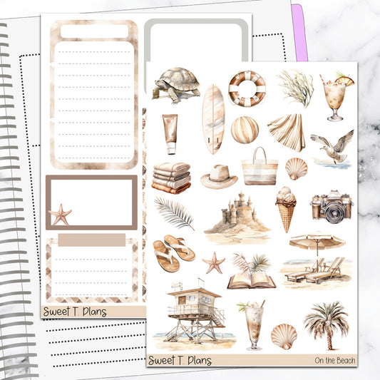 On the Beach Sea Ocean Summer Deco Sticker Kit