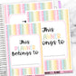 Pastel Stripes This Planner Belongs To Jumbo Sticker A5w B6 Hobonichi Cousin