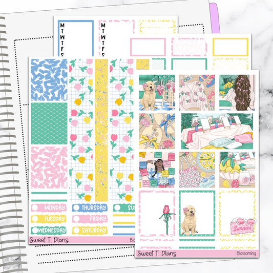 Blossoming Hobonichi Cousin Weekly Sticker Kit