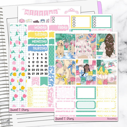 Blossoming Vertical Mini/ B6 Print Pression Weekly Sticker Kit