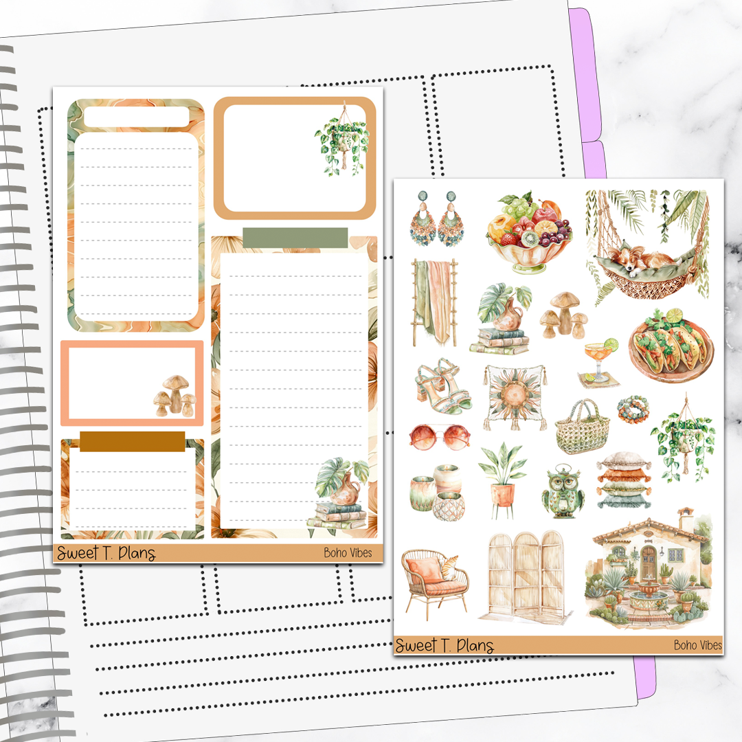 Boho Vibes Deco Sticker Kit