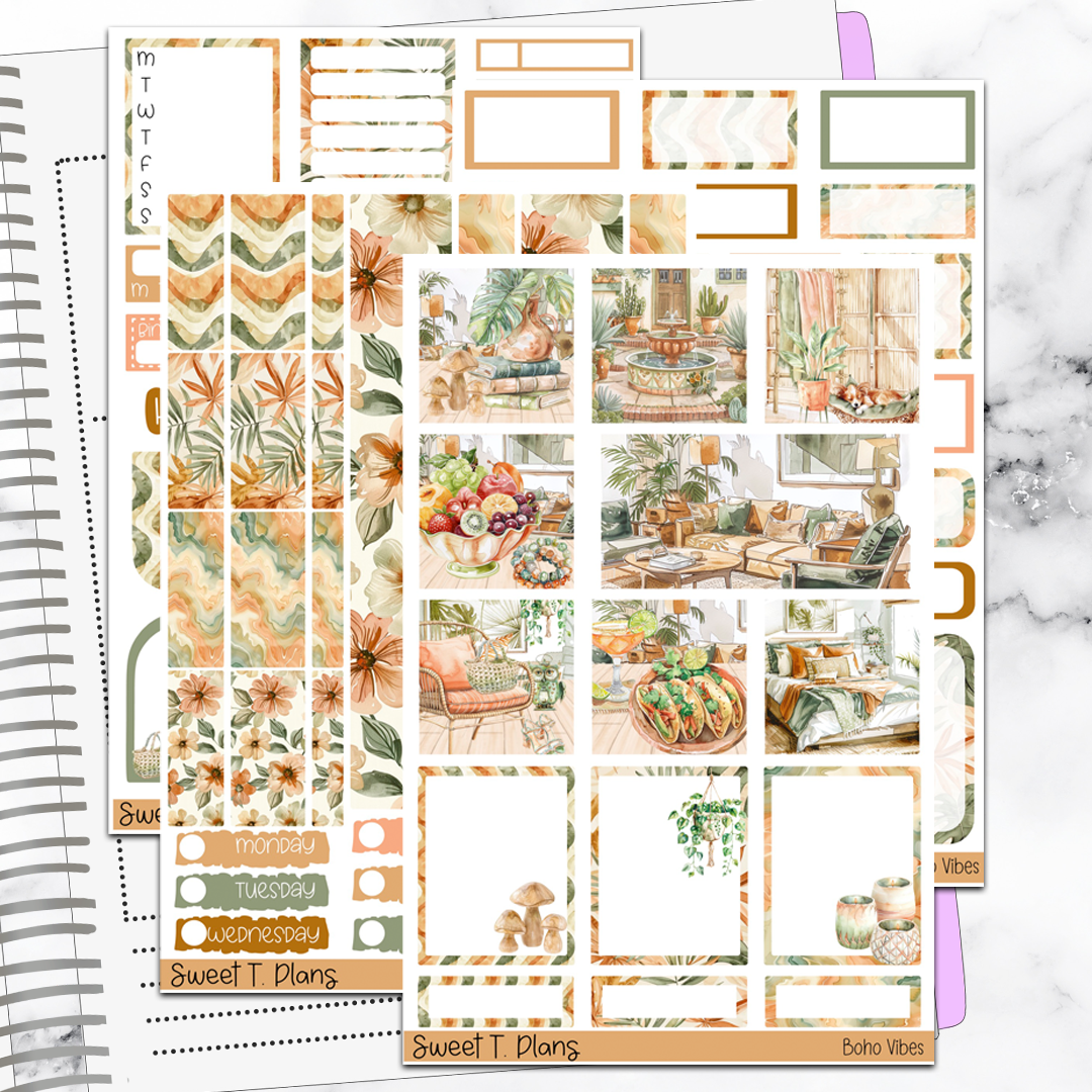 Boho Vibes  Hobonichi Cousin Weekly Sticker Kit