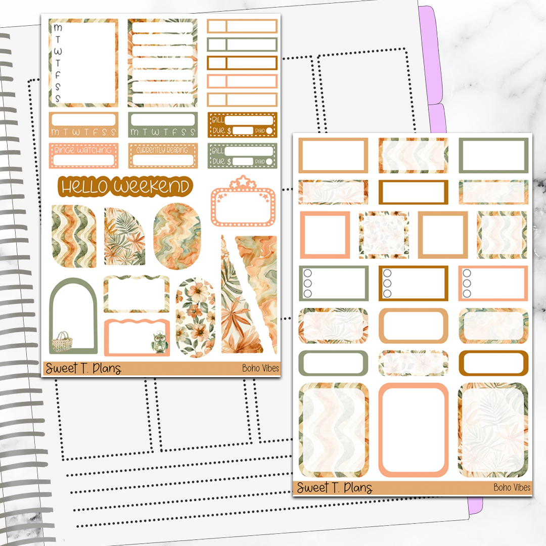 Boho Vibes  Hobonichi Cousin Weekly Sticker Kit