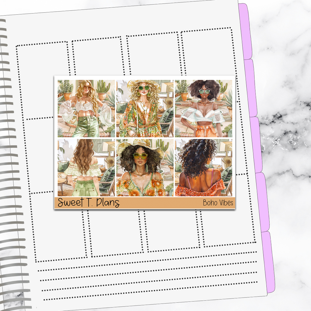 Boho Vibes  Hobonichi Cousin Weekly Sticker Kit