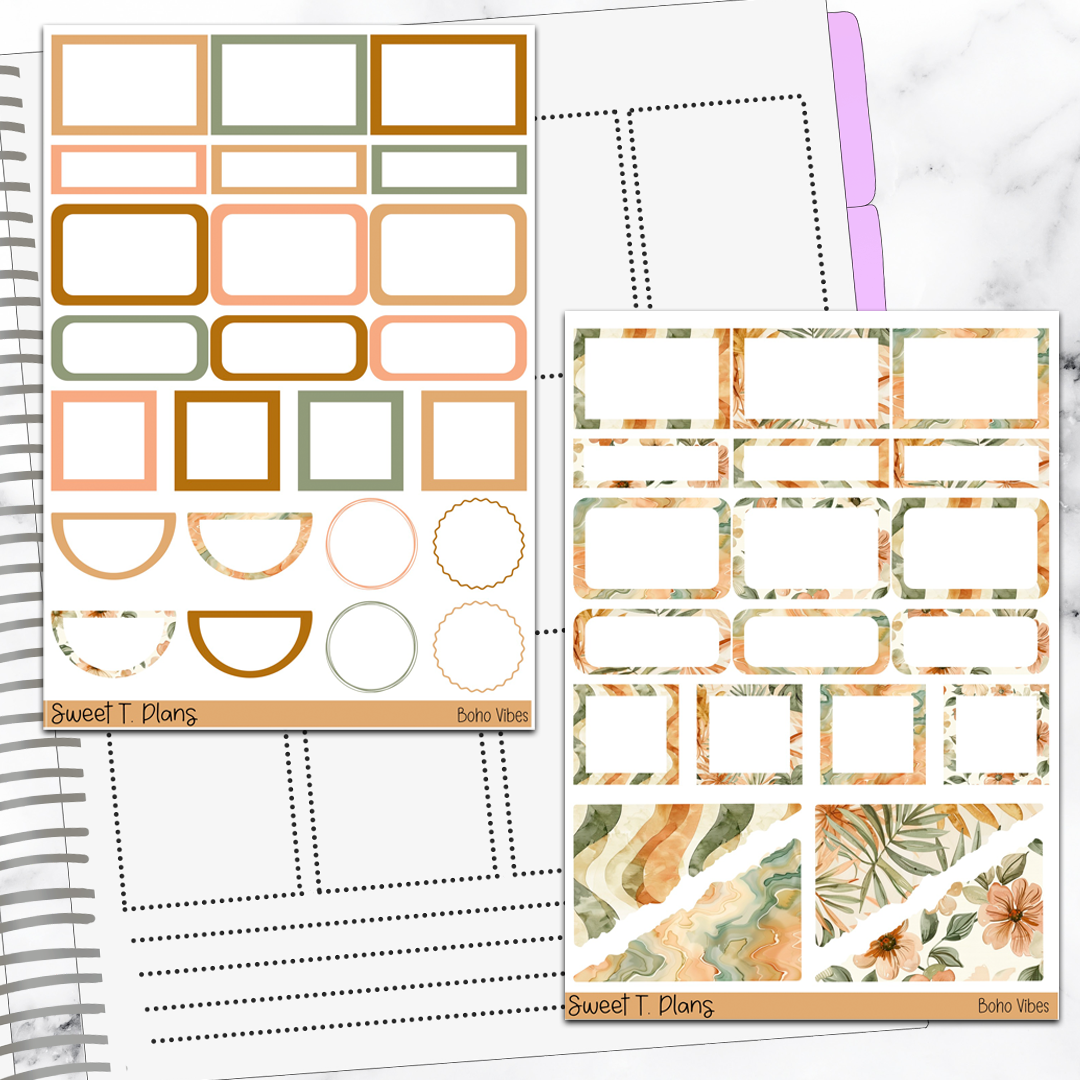 Boho Vibes Sticker Kit Universal Vertical Planners