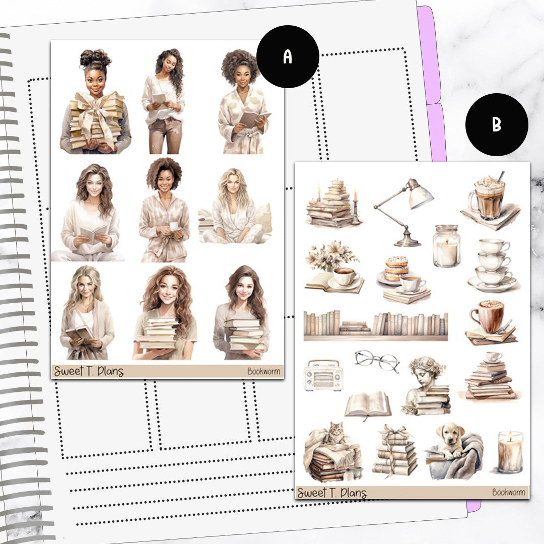 Bookworm Bundle or Single Sheets Weekly Ultimate Journaling Kit