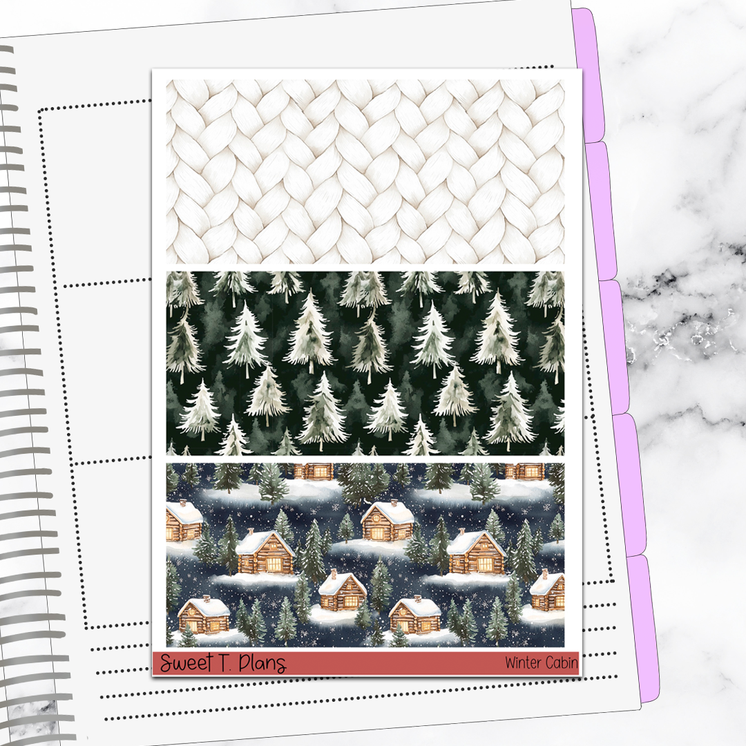 Winter Cabin Vertical Mini/B6 Print Pression Weekly Sticker Kit