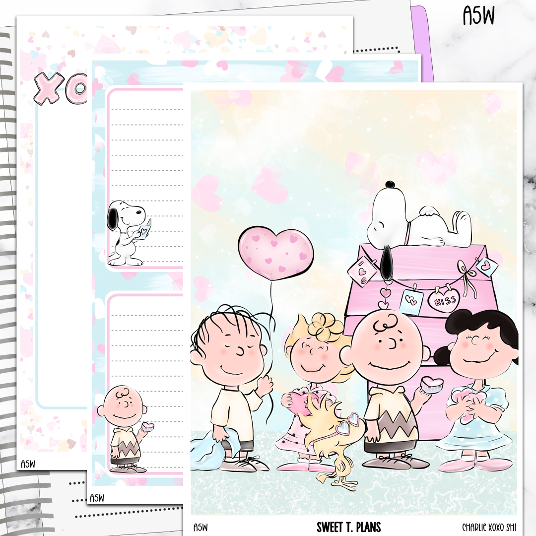 Charlie Xoxo Valentine Jumbo Sticker A5w A5 B6 Hobonichi Cousin