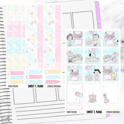 Charlie Birthday  Hobonichi Cousin Weekly Sticker Kit