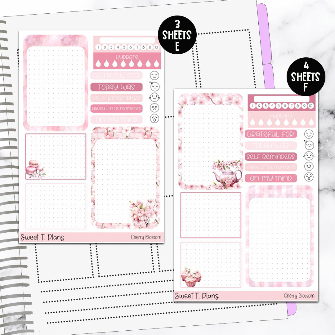 Cherry Blossom Spring Bundle or Single Sheets Weekly Ultimate Journaling Kit