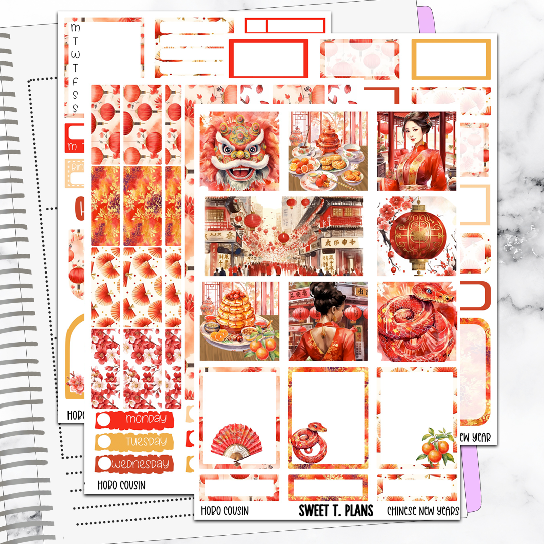 Chinese New Year Hobonichi Cousin Weekly Sticker Kit