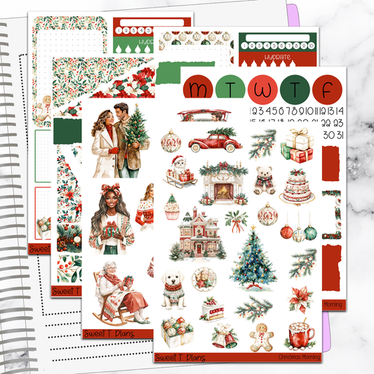 Christmas Morning Family Holiday Winter Bundle or Single Sheets Weekly Ultimate Journaling Kit