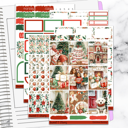 Christmas Morning Family Holiday Winter Sticker Kit Universal Vertical Planners