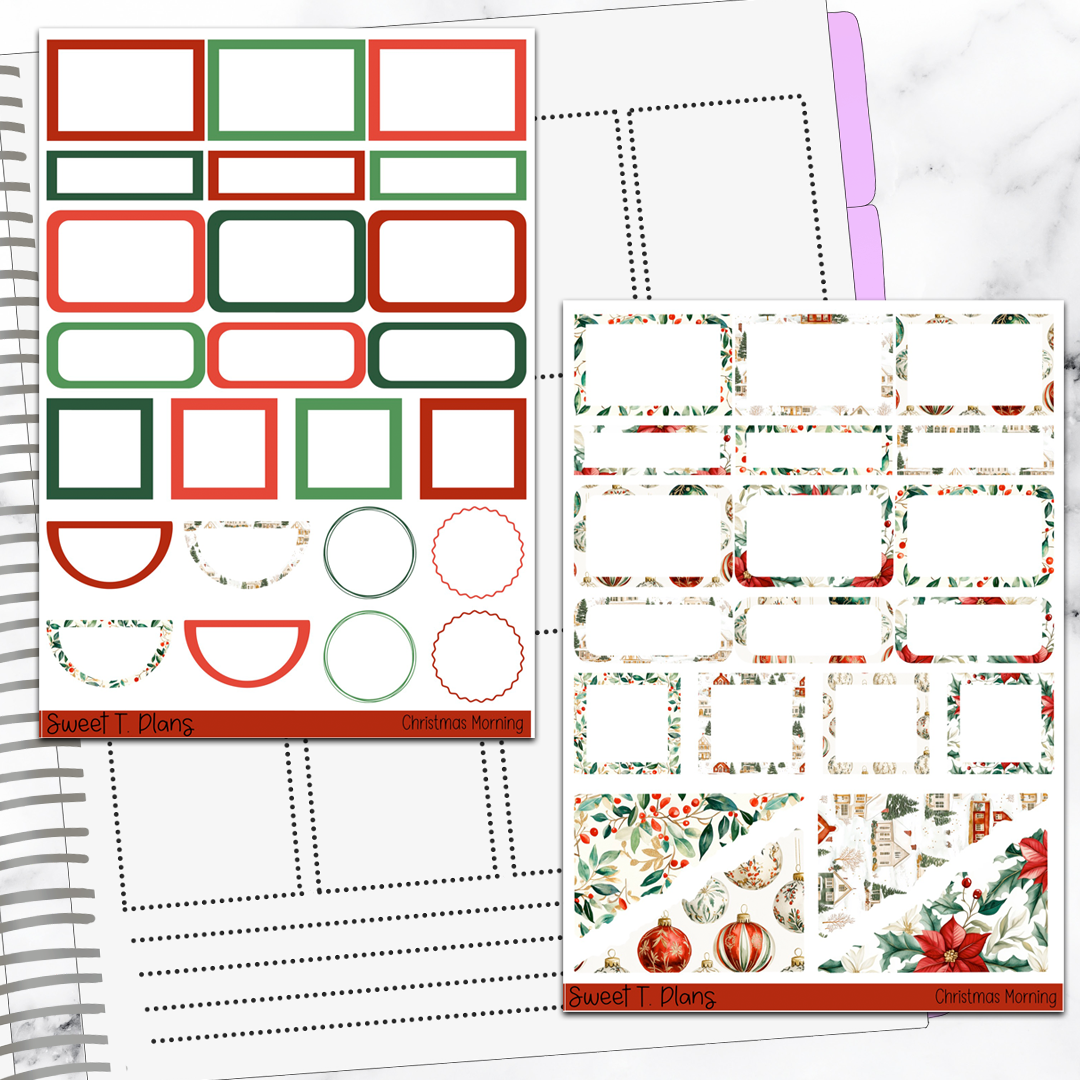 Christmas Morning Family Holiday Winter Sticker Kit Universal Vertical Planners