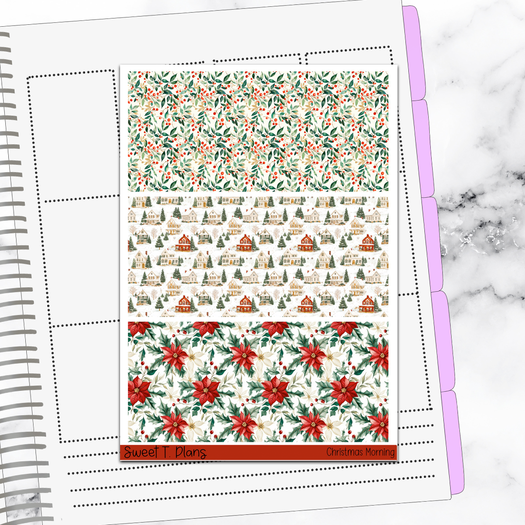 Christmas Morning Family Holiday Winter Vertical Mini/B6 Print Pression Weekly Sticker Kit