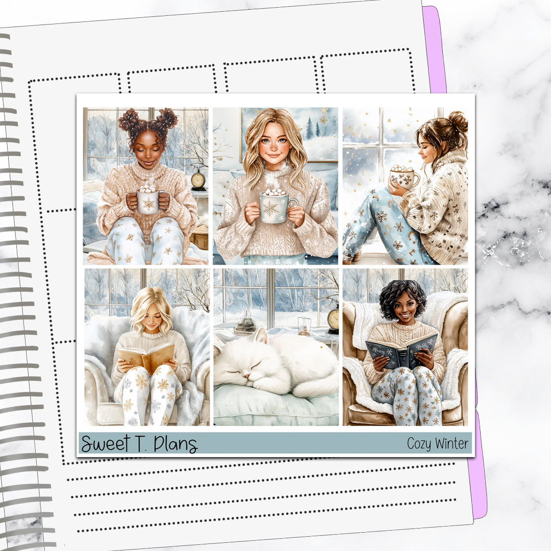 Cozy Winter Vertical Mini/B6 Print Pression Weekly Sticker Kit