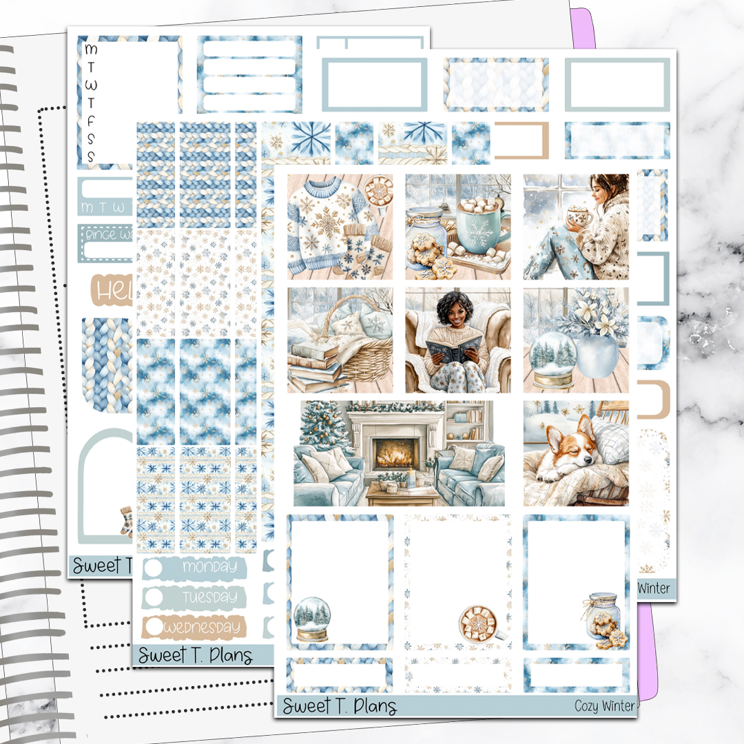 Cozy Winter Hobonichi Cousin Weekly Sticker Kit