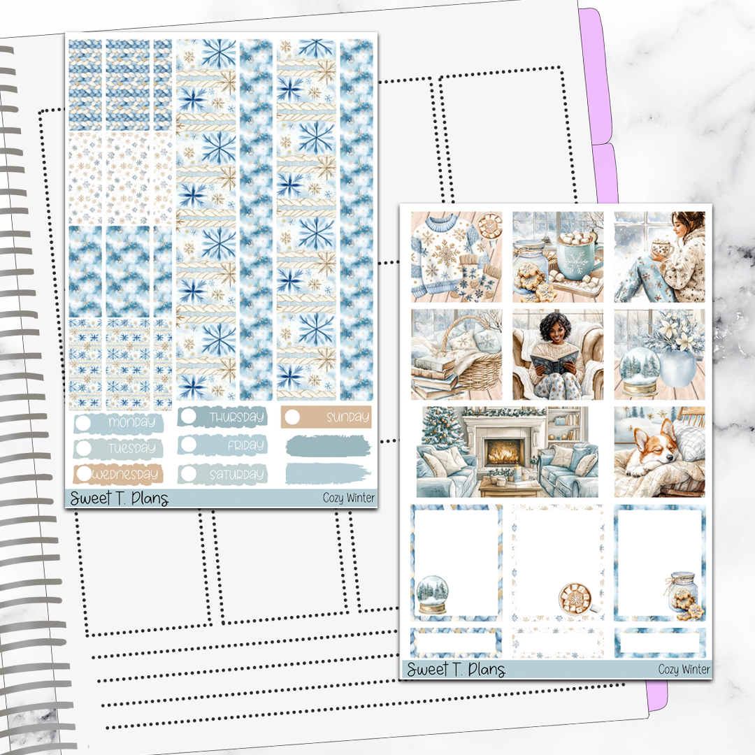 Cozy Winter Hobonichi Cousin Weekly Sticker Kit