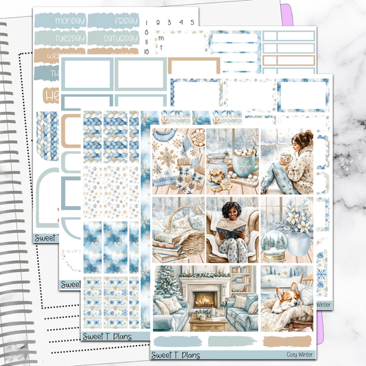 Cozy Winter Sticker Kit Universal Vertical Planners