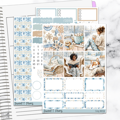 Cozy Winter Vertical Mini/B6 Print Pression Weekly Sticker Kit