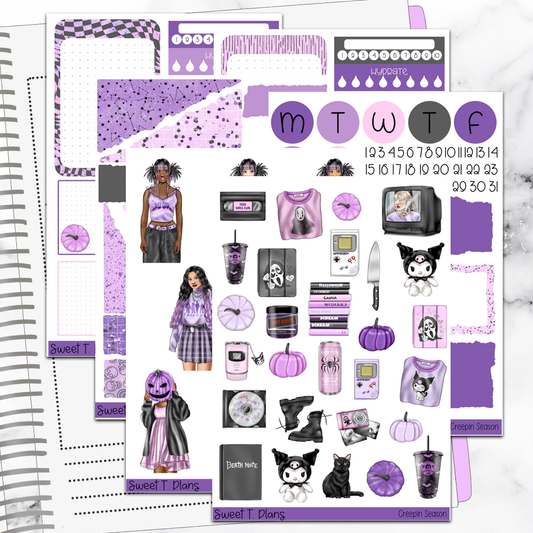 Creepin Season Halloween Bundle or Single Sheets Weekly Ultimate Journaling Kit