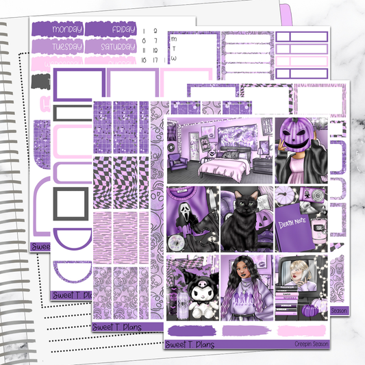 Creepin Season Halloween Sticker Kit Universal Vertical Planners