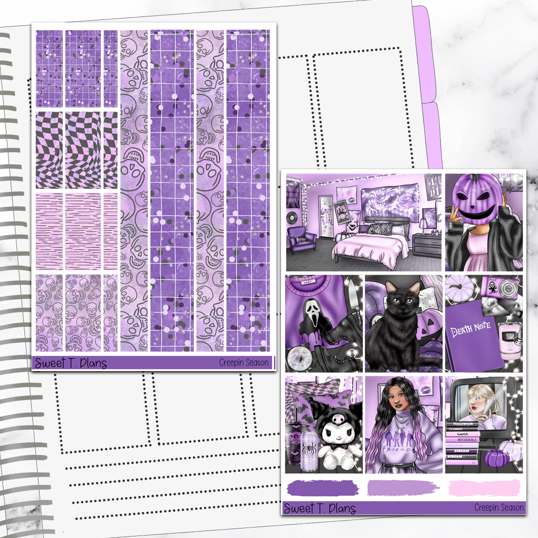 Creepin Season Halloween Sticker Kit Universal Vertical Planners