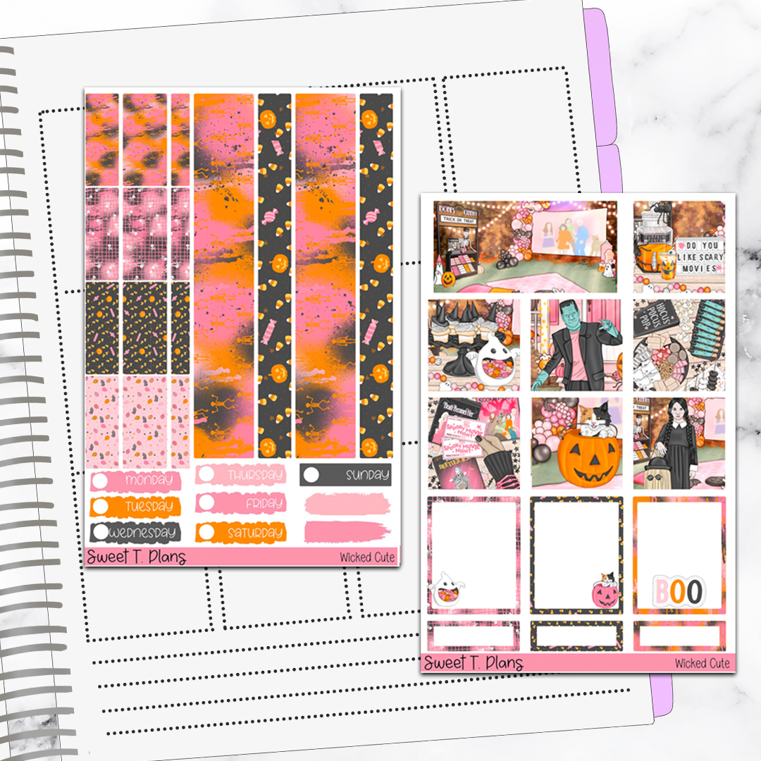 Wicked Cute Halloween Hobonichi Cousin Weekly Sticker Kit