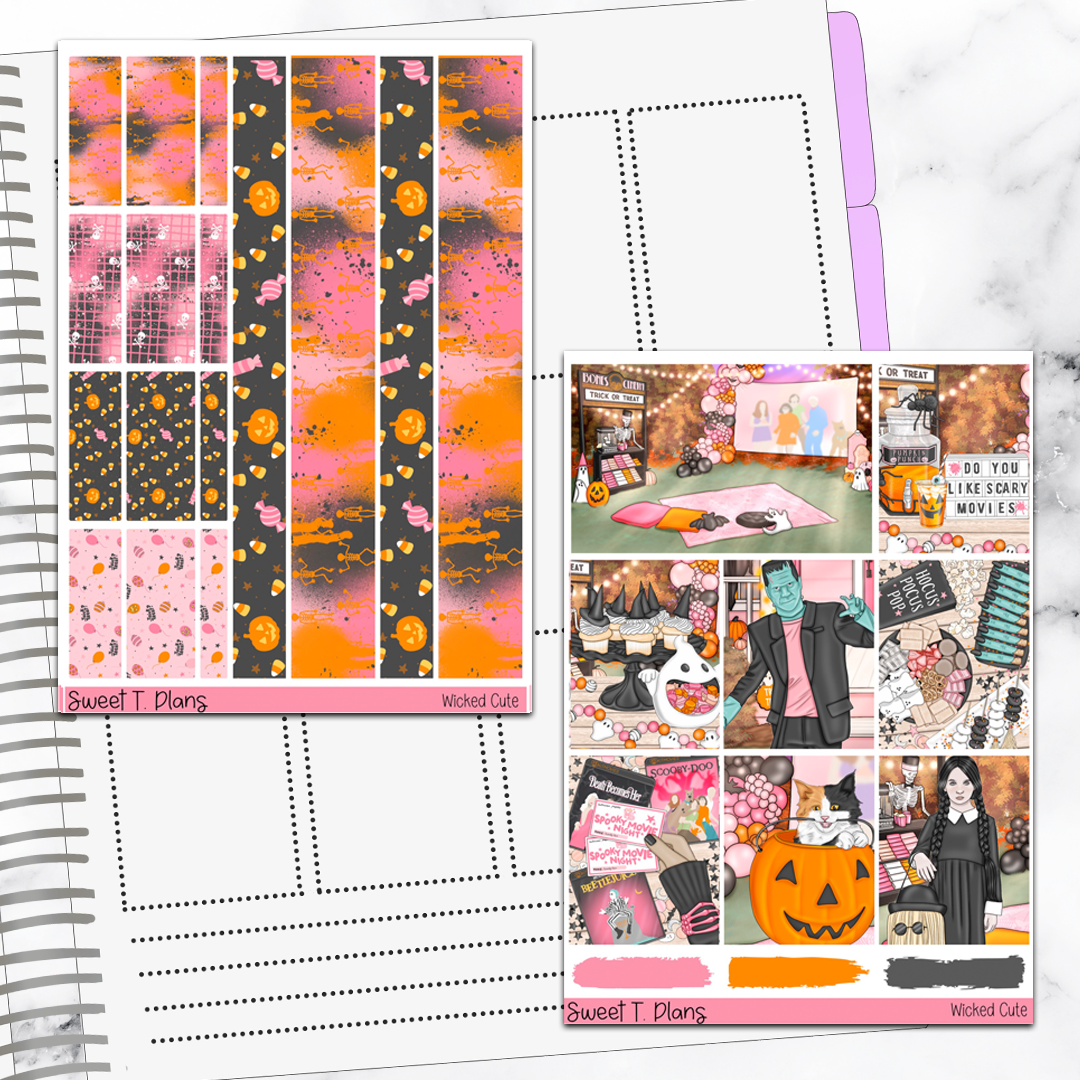 Wicked Cute Halloween  Weekly Sticker Kit Universal Vertical Planners