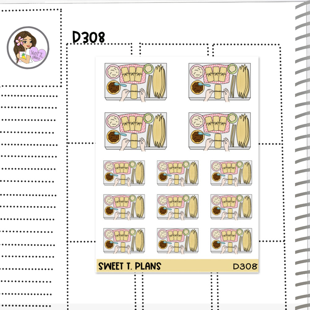 Making Tamales Planner Sticker Sheet (D306 D307 D308)