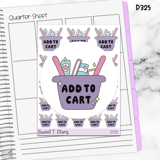 Quotes Add to Cart Planner Sticker Sheet (D325)