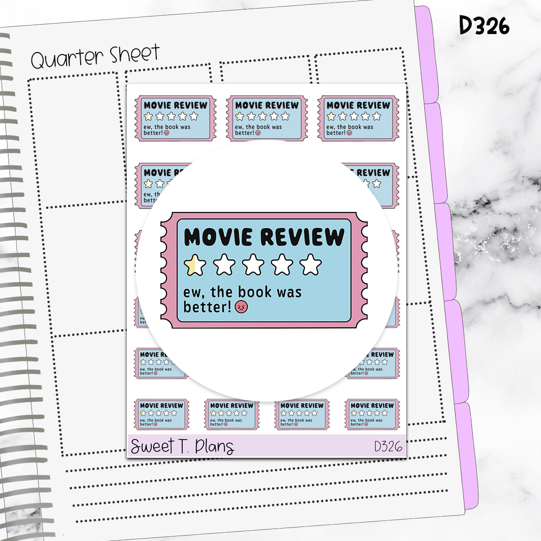 Quotes Movie Review Ew, the book was... Sticker Sheet (D326)