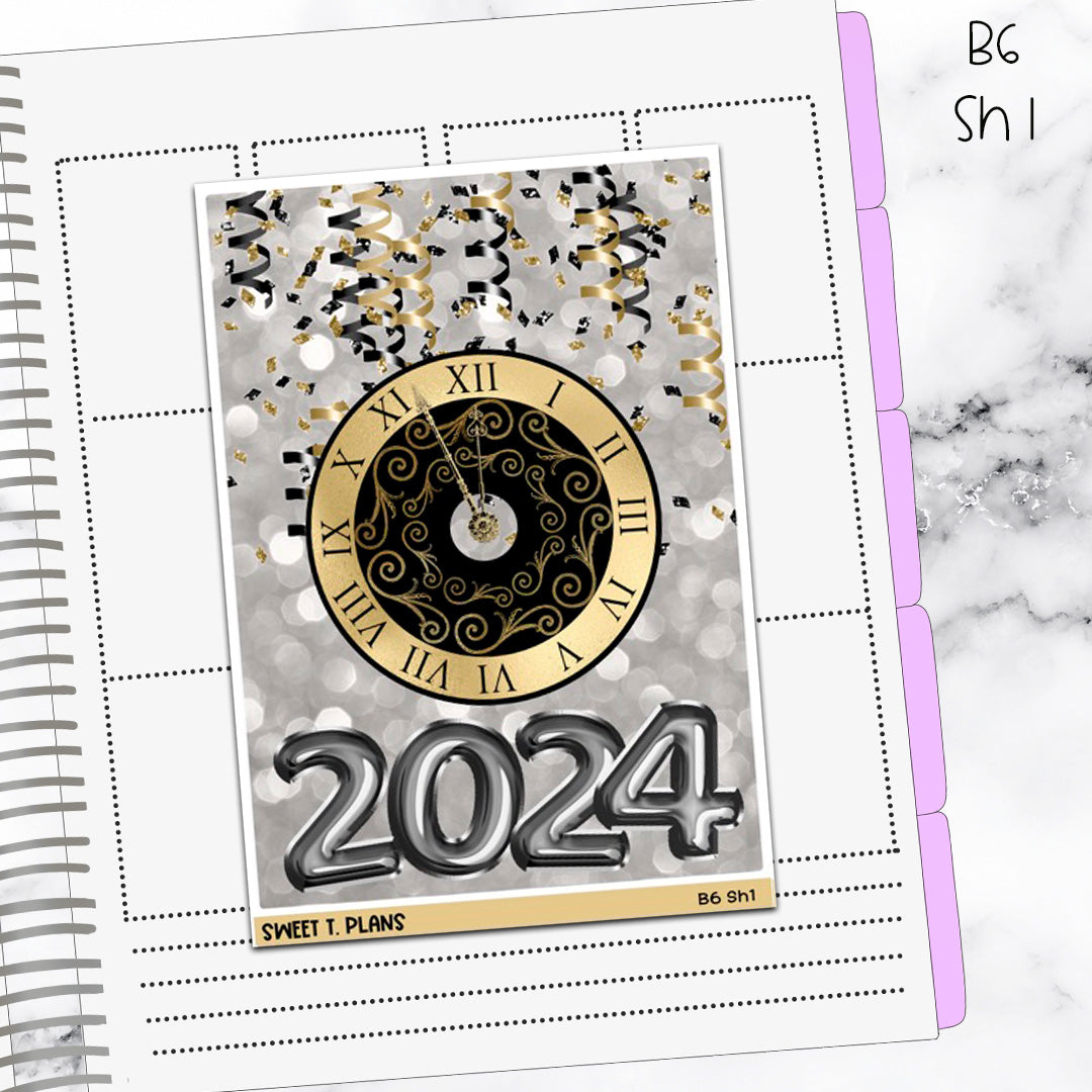 2024 New Years Jumbo Sticker A5w B6 Hobonichi Cousin