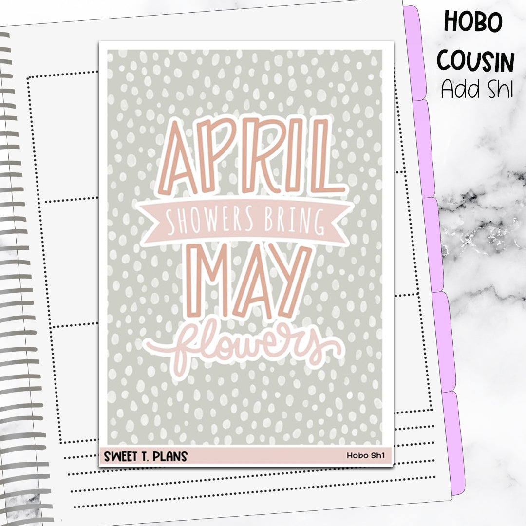 April Floral Jumbo Sticker A5w A5 B6 Hobonichi Cousin